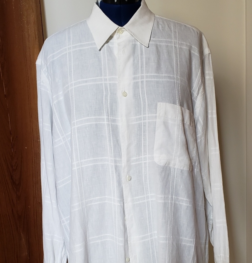 Mens Brioni 100% linen long sleeve shirt
